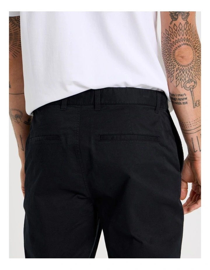 Comfort Elasticated Chino Pant in Black image 6