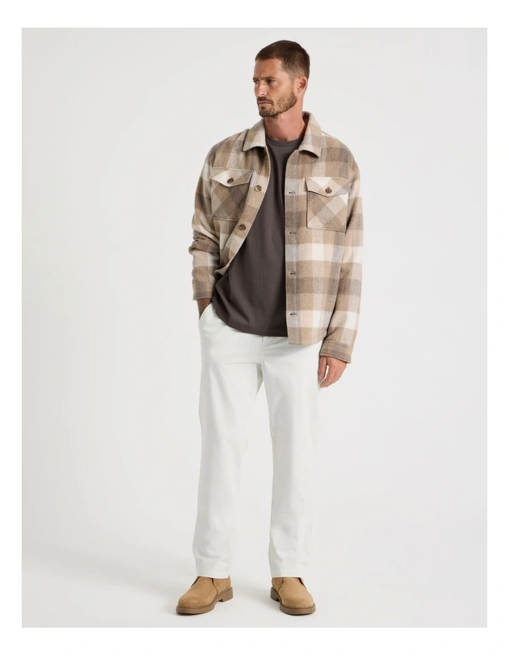 Comfort Elasticated Chino Pant in White image 1