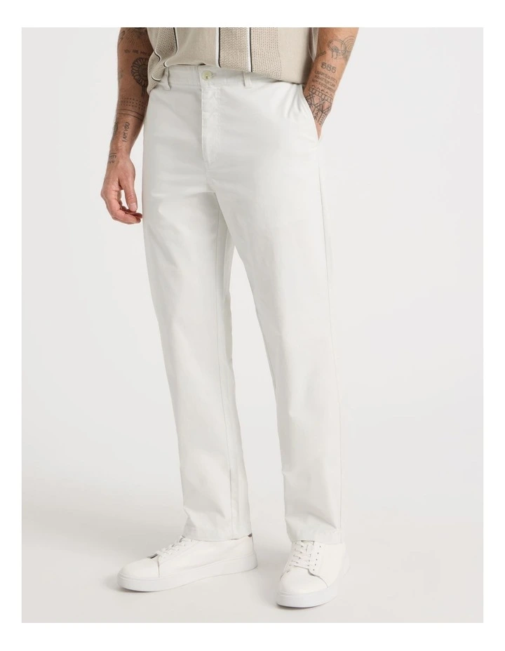 Straight Leg Chino Pant in White image 2