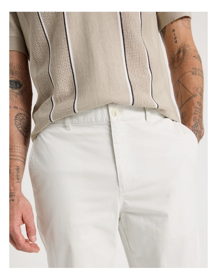 Straight Leg Chino Pant in White image 3