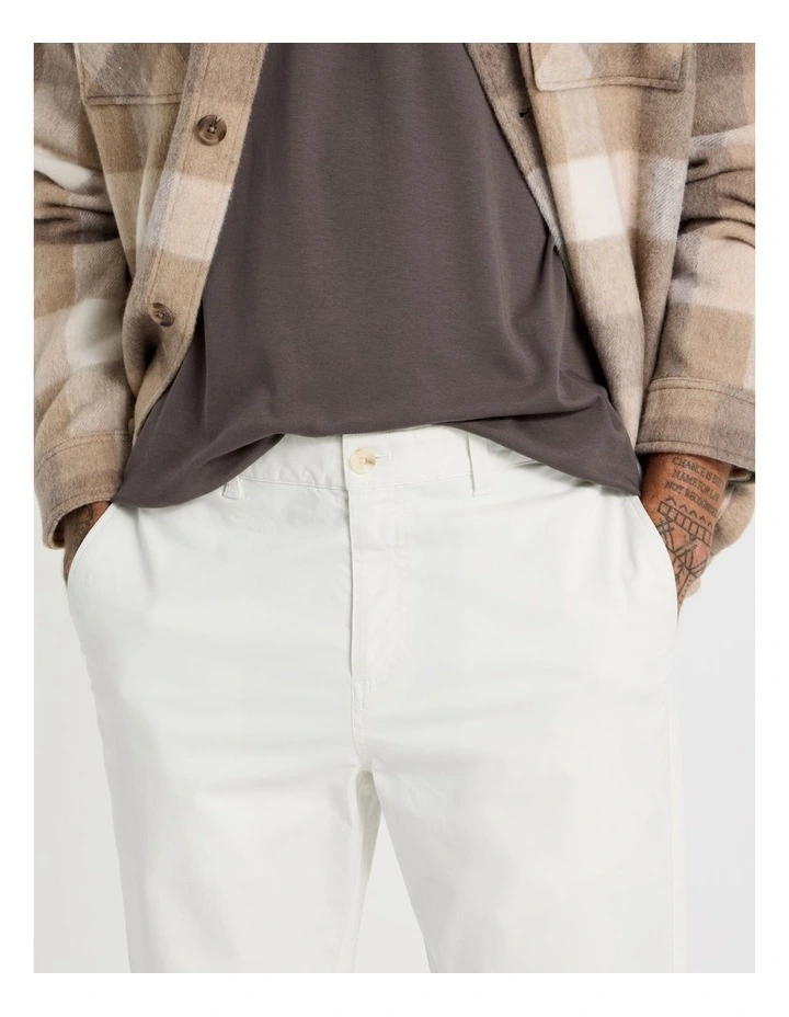 Comfort Elasticated Chino Pant in White image 3