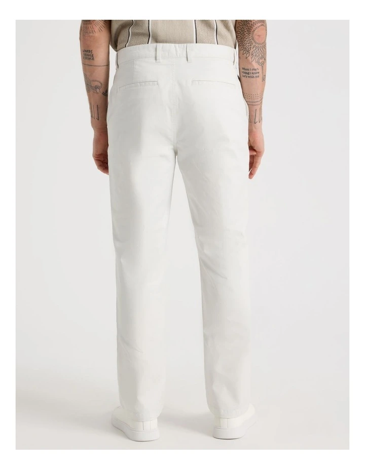 Straight Leg Chino Pant in White image 4