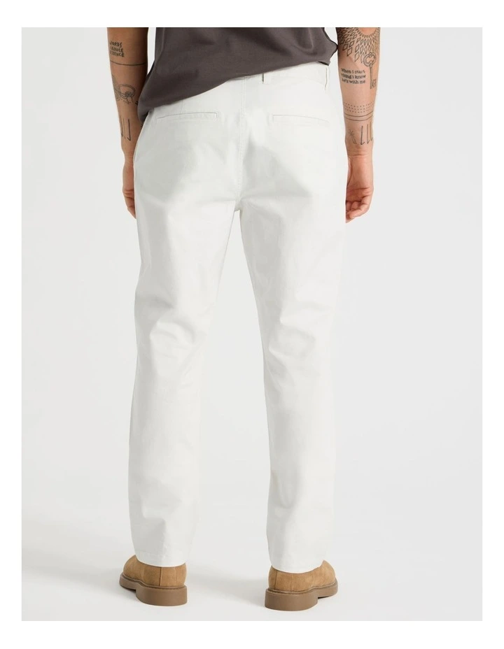 Comfort Elasticated Chino Pant in White image 5