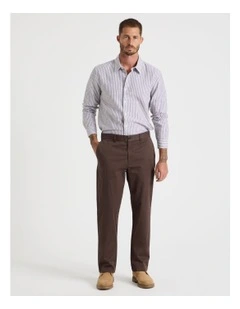 Comfort Elasticated Chino Pant in Brown