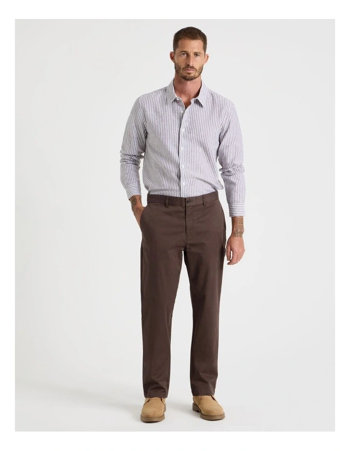 Comfort Elasticated Chino Pant in Brown image 1