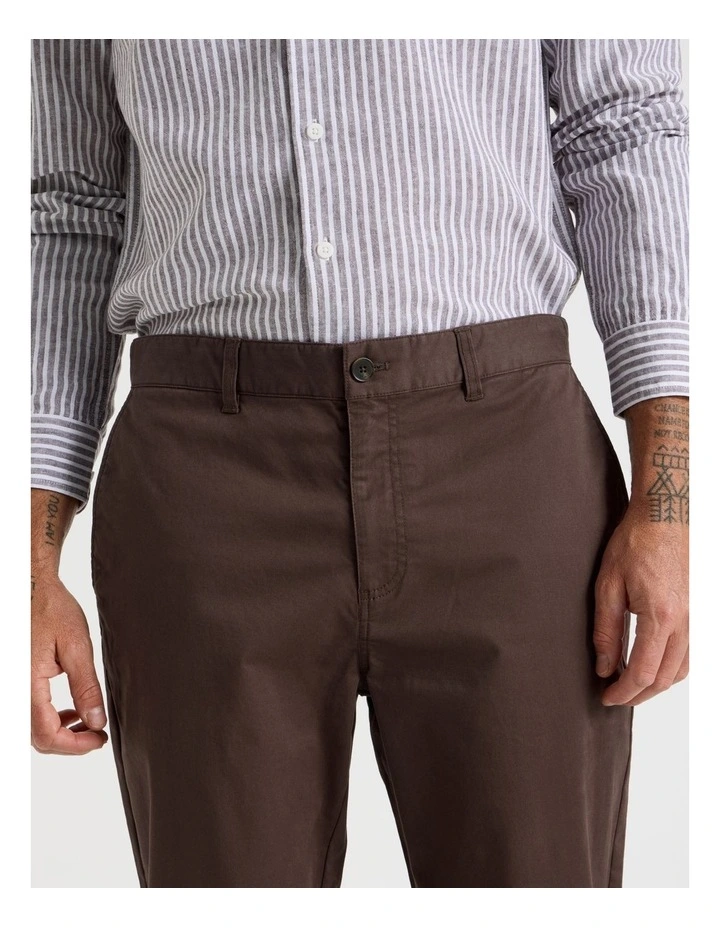Comfort Elasticated Chino Pant in Brown image 3
