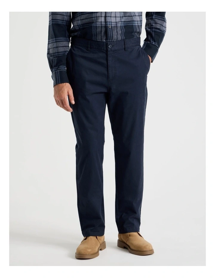 Comfort Elasticated Chino Pant in Navy image 2