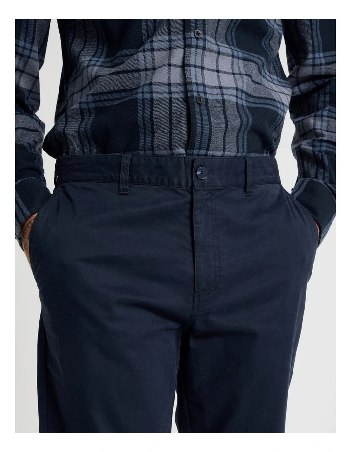 Comfort Elasticated Chino Pant in Navy image 3