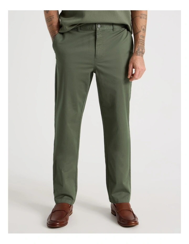 Straight Leg Chino Pant in Olive image 2