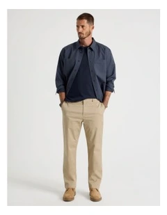 Comfort Elasticated Chino Pant in Sand