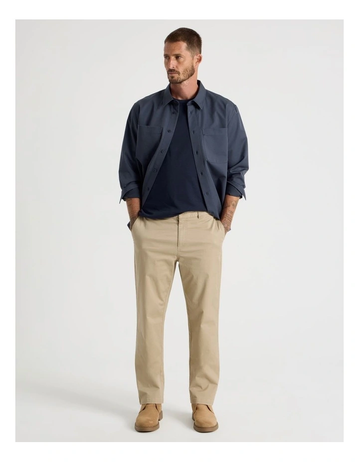 Comfort Elasticated Chino Pant in Sand image 1