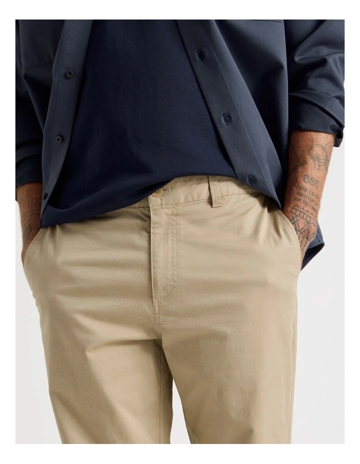Comfort Elasticated Chino Pant in Sand image 3