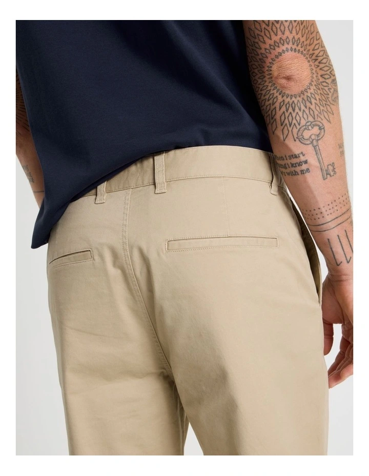 Comfort Elasticated Chino Pant in Sand image 5