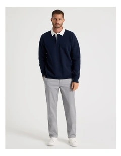 Comfort Elasticated Chino Pant in Steel