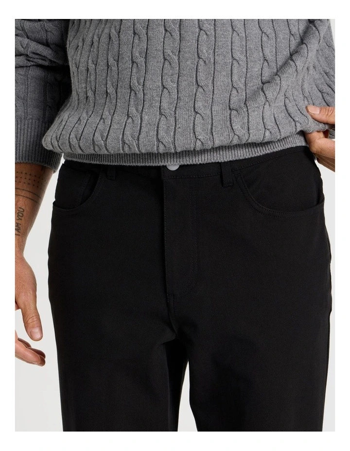 Tech Knit Twill Five Pocket Pants in Black image 3