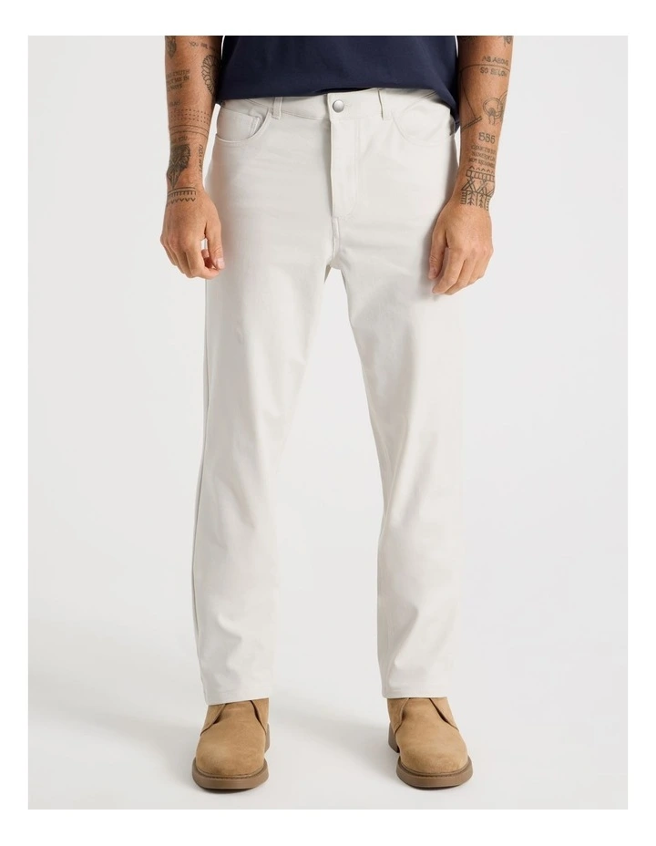 Tech Knit Twill Five Pocket Pants in White image 2