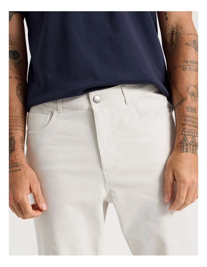 Tech Knit Twill Five Pocket Pants in White image 3