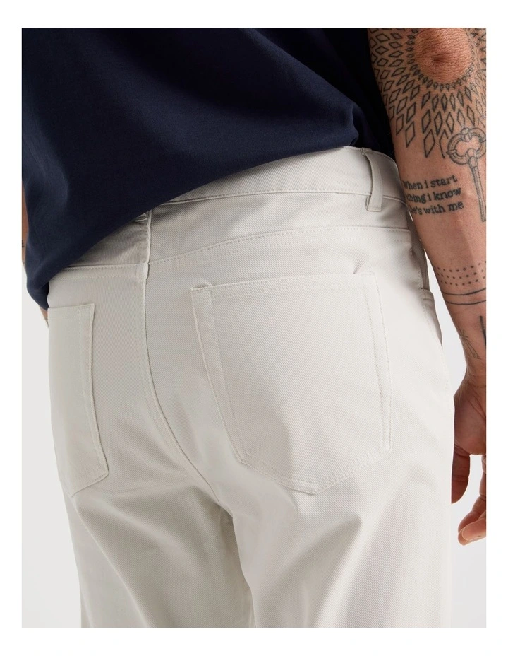 Tech Knit Twill Five Pocket Pants in White image 5