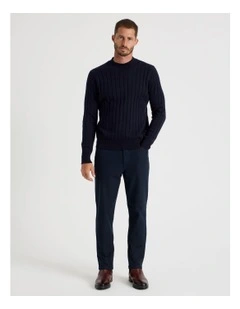 Tech Knit Twill Five Pocket Pants in Navy