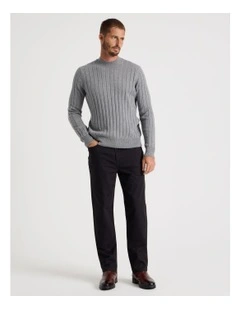 Five Pocket Textured Pants in Black