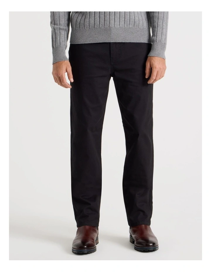 Five Pocket Textured Pants in Black image 2