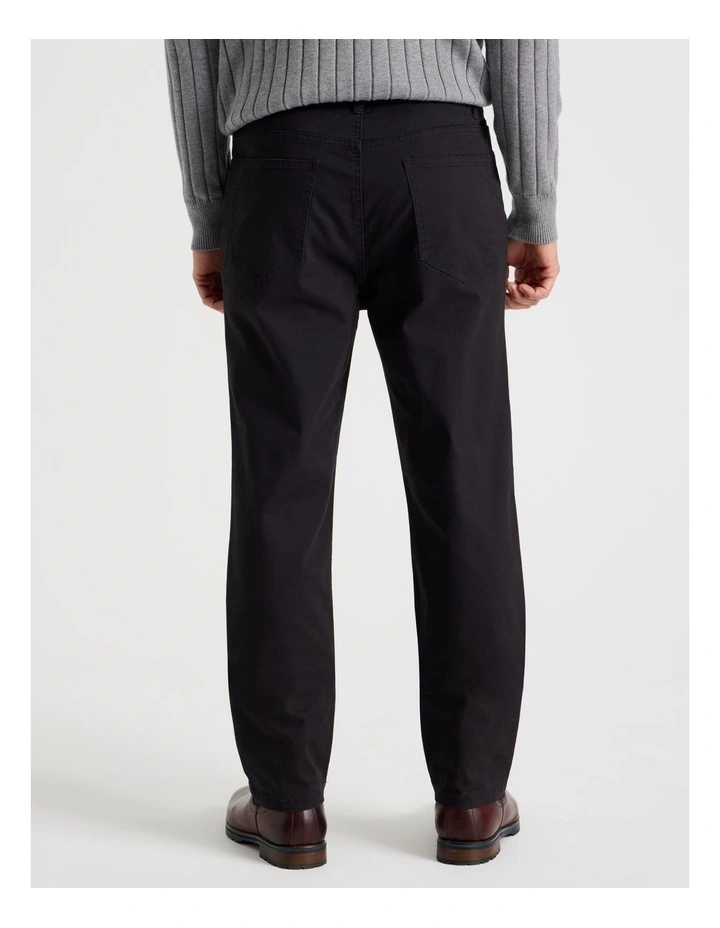 Five Pocket Textured Pants in Black image 4