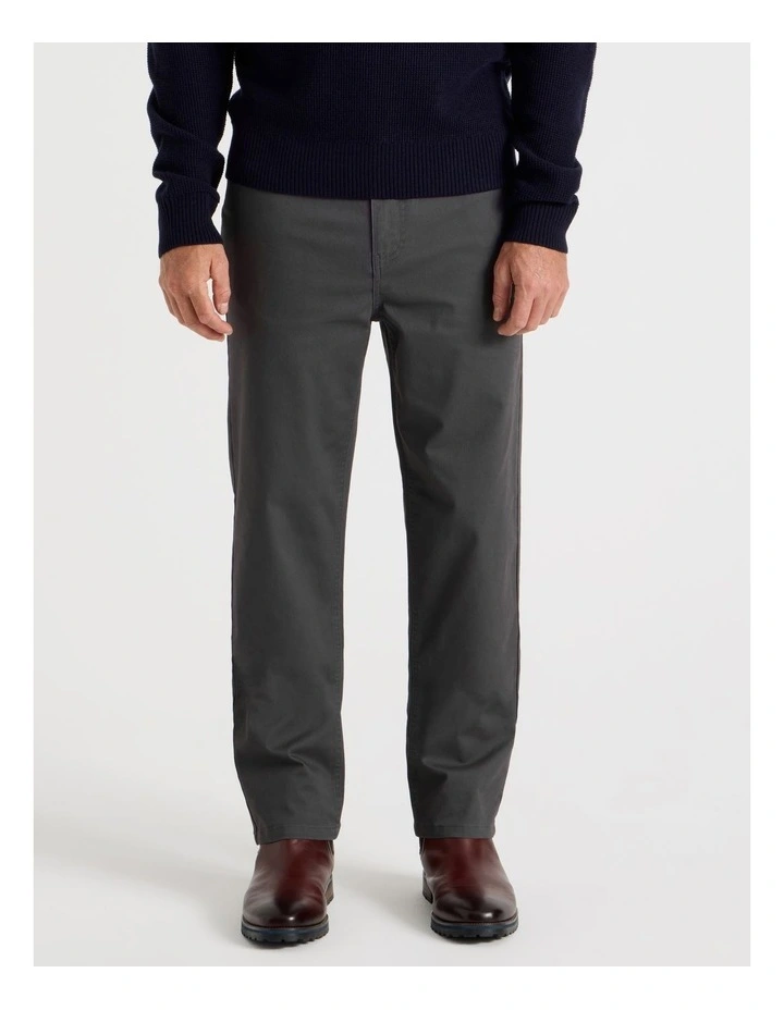 Five Pocket Textured Pants in Charcoal image 2