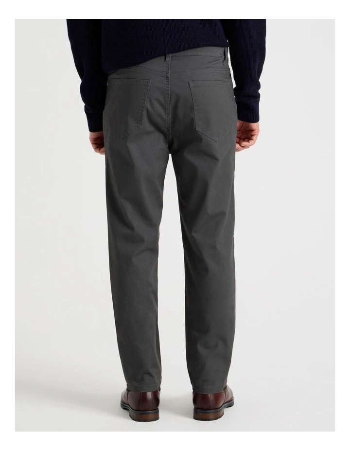 Five Pocket Textured Pants in Charcoal image 4