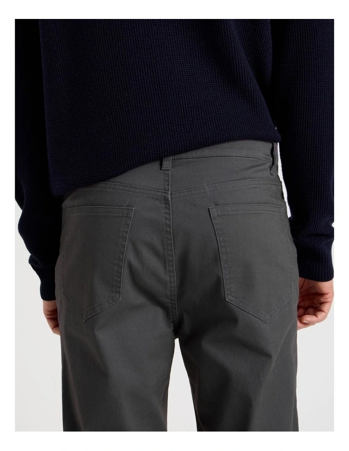 Five Pocket Textured Pants in Charcoal image 5