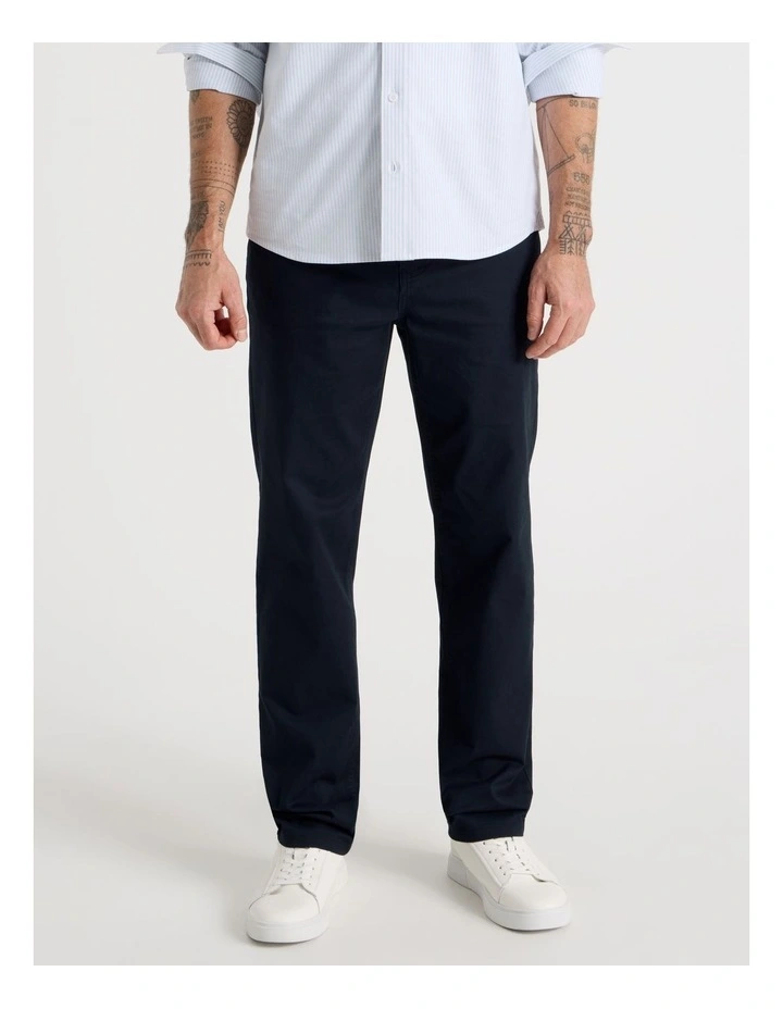 Five Pocket Textured Pants in Navy image 2