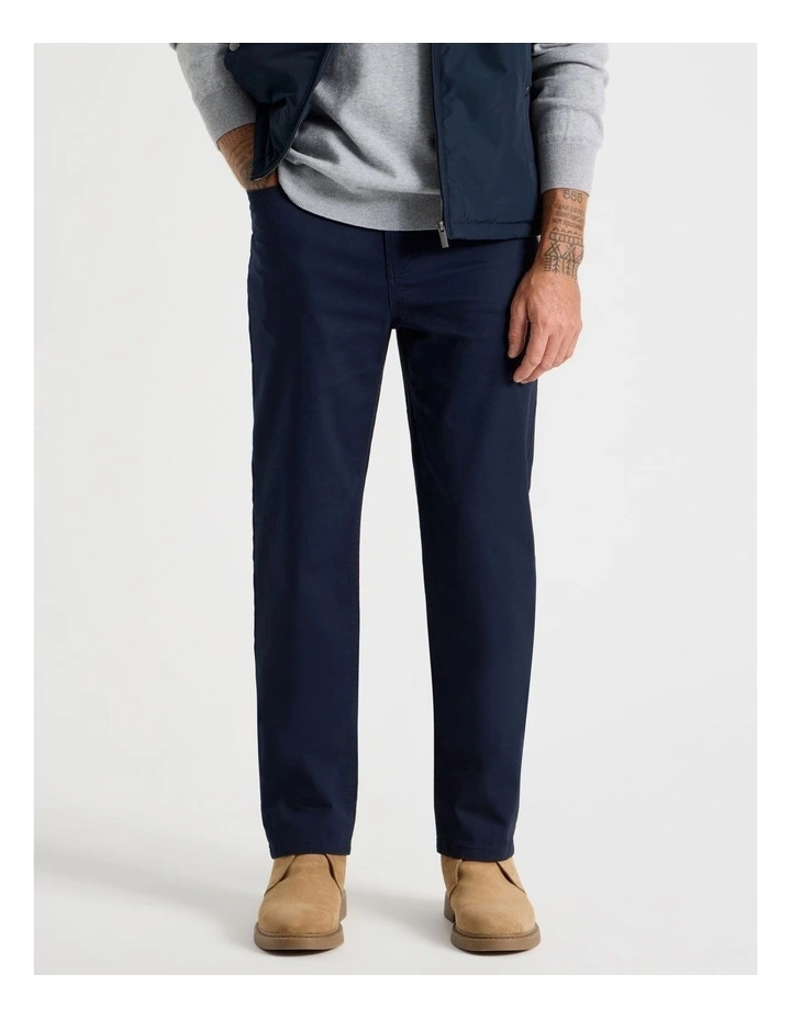 Five Pocket Textured Pants in Navy image 2