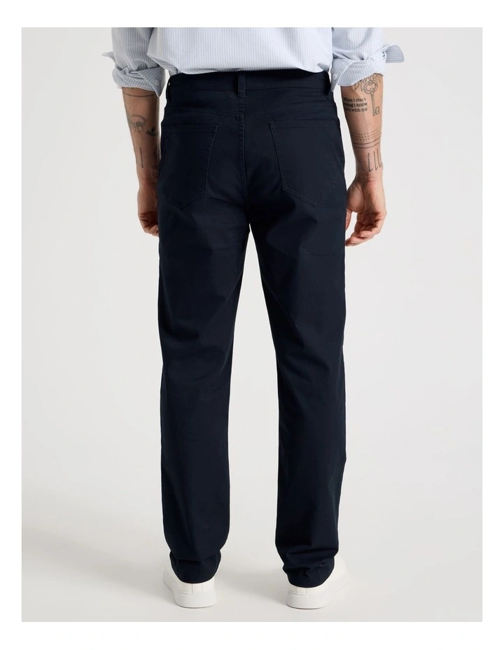 Five Pocket Textured Pants in Navy image 4