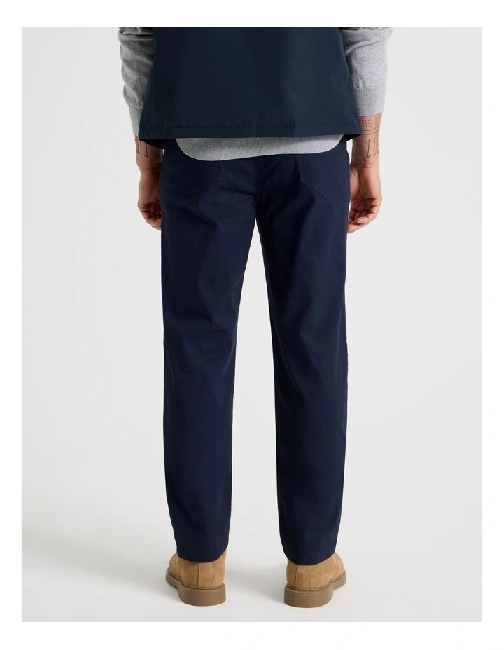 Five Pocket Textured Pants in Navy image 4
