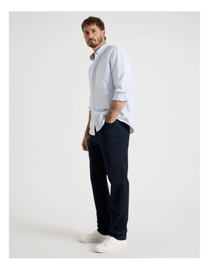 Five Pocket Textured Pants in Navy image 6