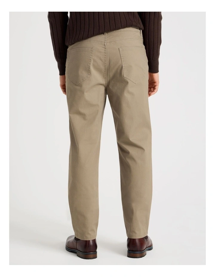 Five Pocket Textured Pants in Taupe image 5