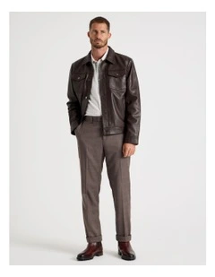 Check Pants in Brown