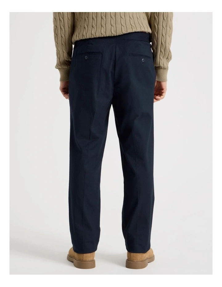 Tailored Textured Trousers in Navy image 4
