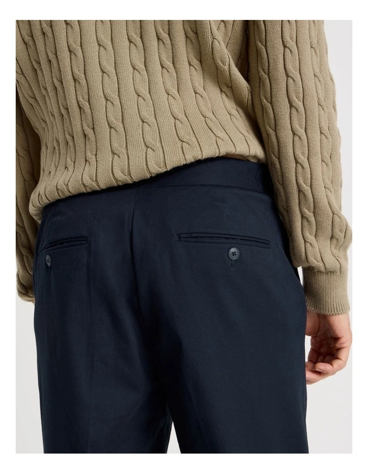 Tailored Textured Trousers in Navy image 5