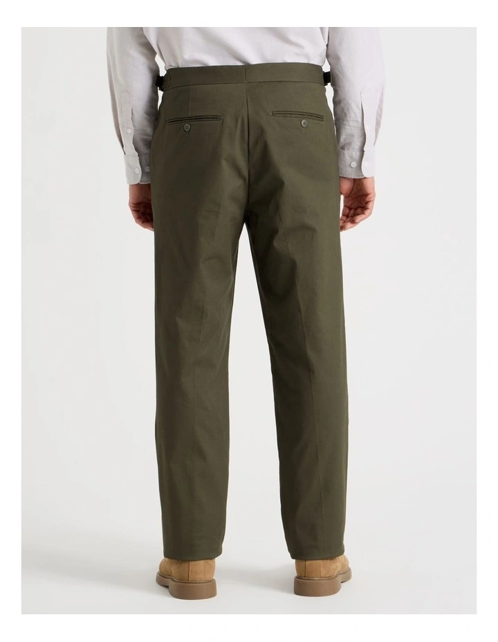 Tailored Textured Trousers in Olive image 5