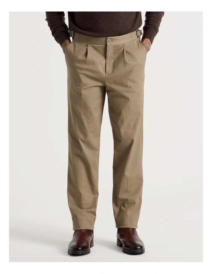 Tailored Textured Trousers in Taupe image 4