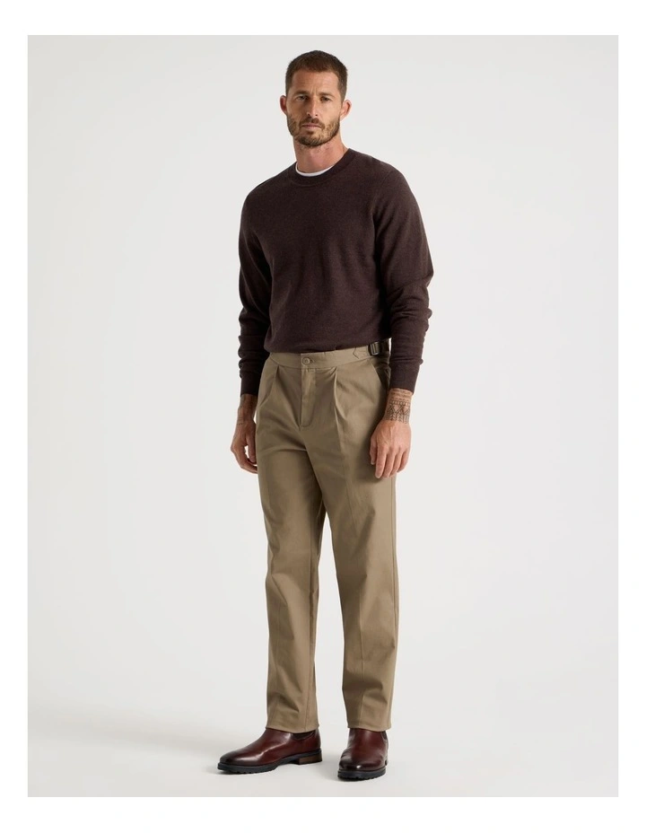 Tailored Textured Trousers in Taupe image 7