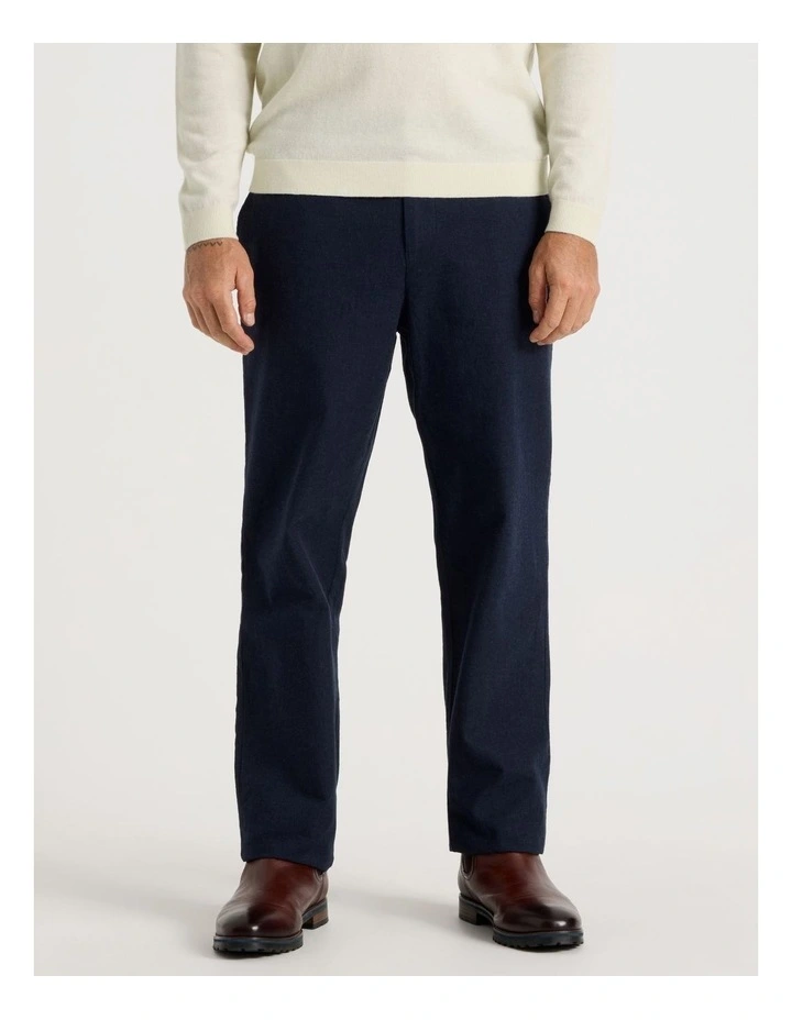 Elastic Back Suit Pants in Navy image 2