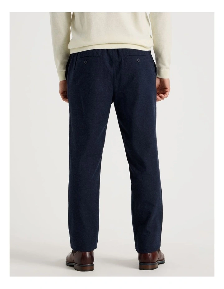 Elastic Back Suit Pants in Navy image 5