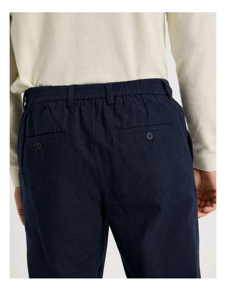 Elastic Back Suit Pants in Navy image 6