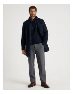 Elastic Back Suit Pants in Charcoal