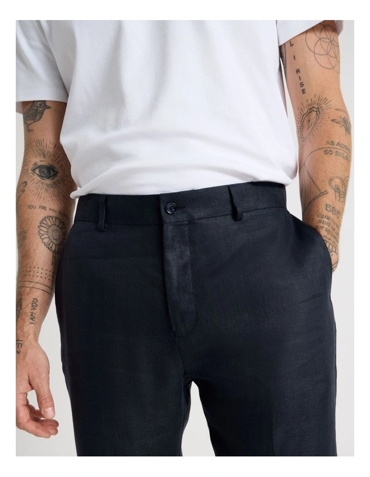 Linen Suit Pants in Navy image 3
