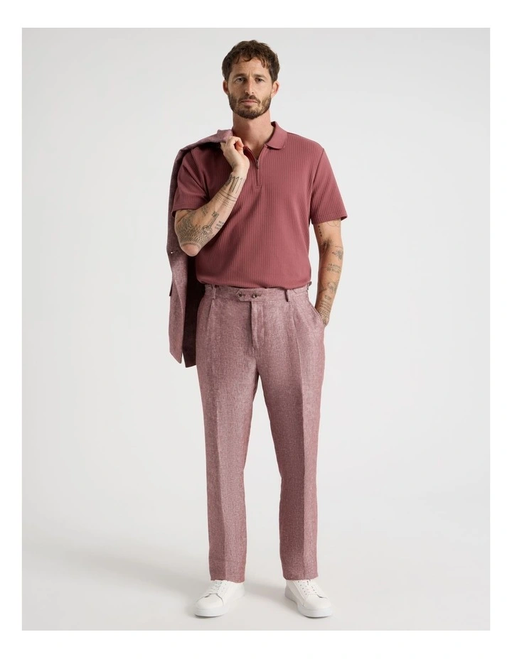 Linen Suit Pants in Rust image 1