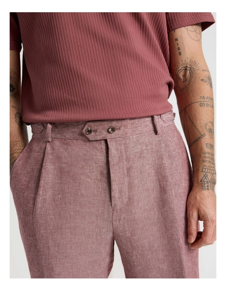 Linen Suit Pants in Rust image 3