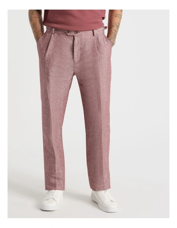 Linen Suit Pants in Rust image 4