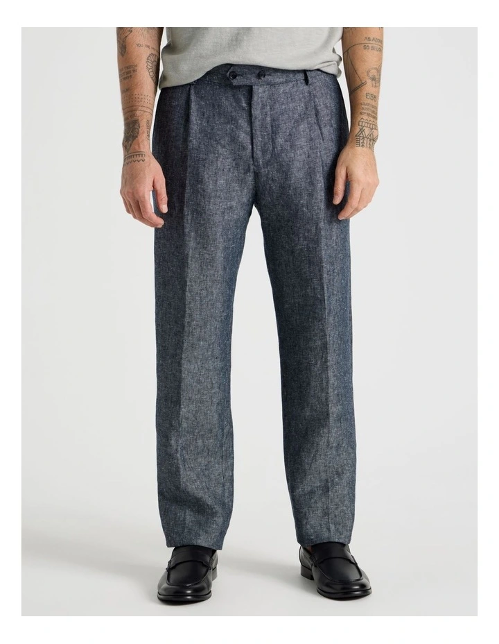 Linen Suit Pants in Indigo image 3